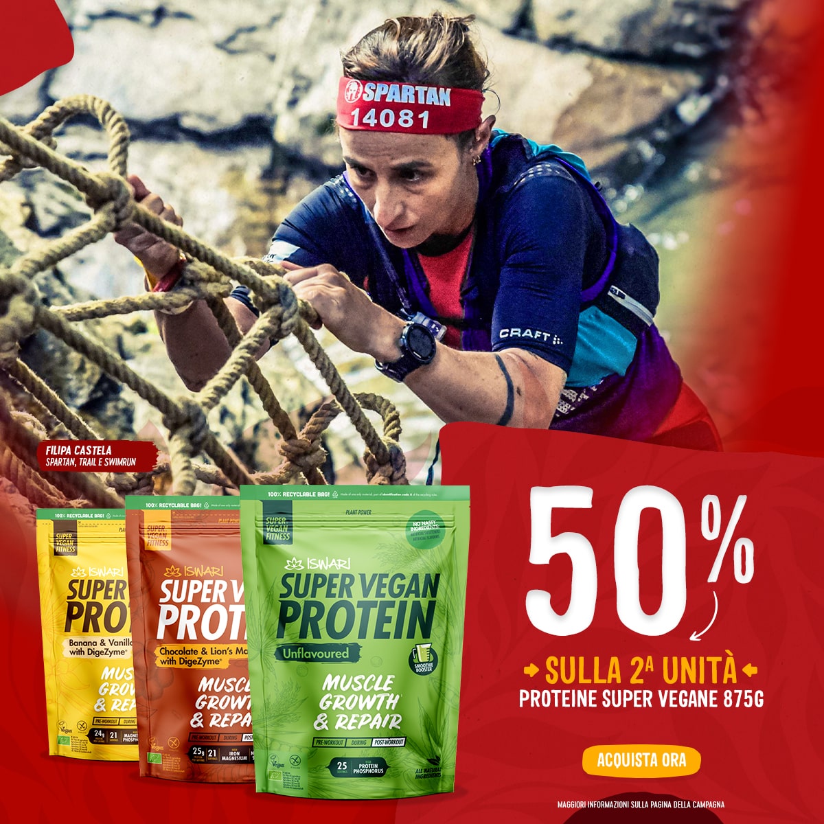 50% sulla la 2ª unitá Super Vegan Protein 875g